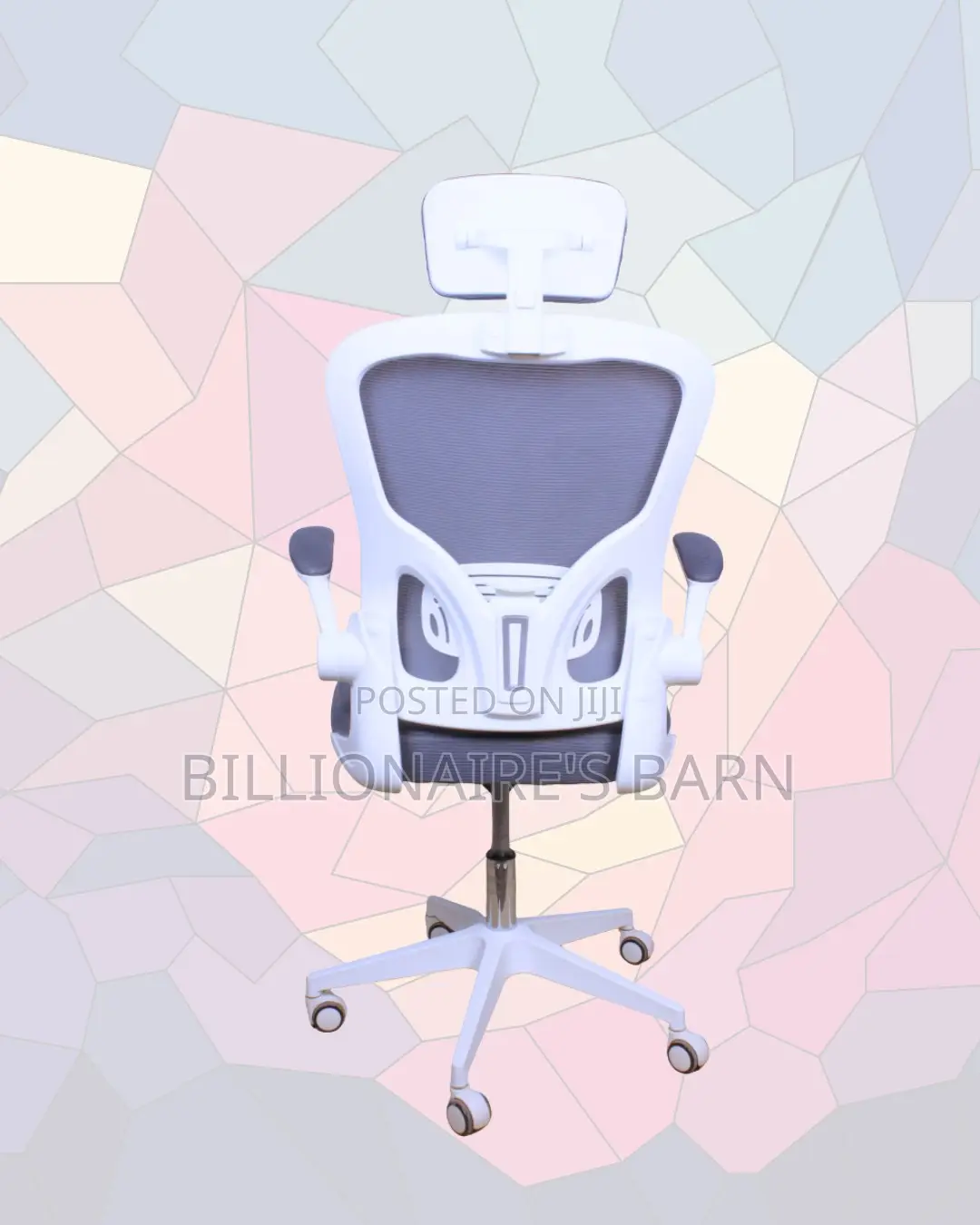Plush White Ergonomic Office Chair — Smooth-Rolling Mobility