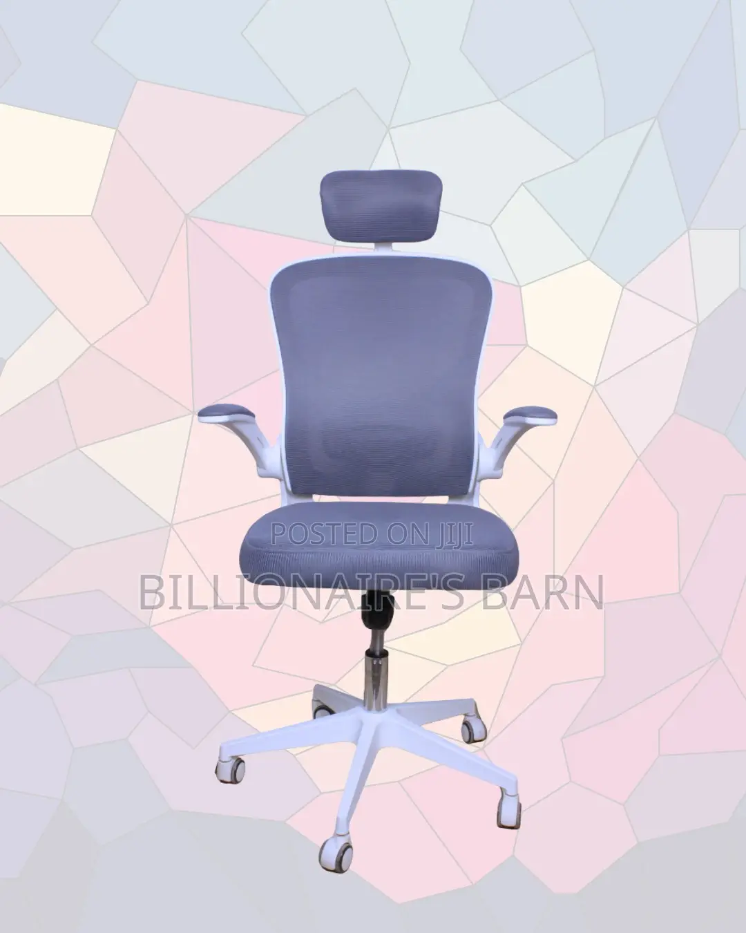 Plush White Ergonomic Office Chair — Smooth-Rolling Mobility