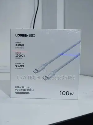 A Ugreen Usb-C to Usb-C Pd Fast Charging Braided Data Cable.