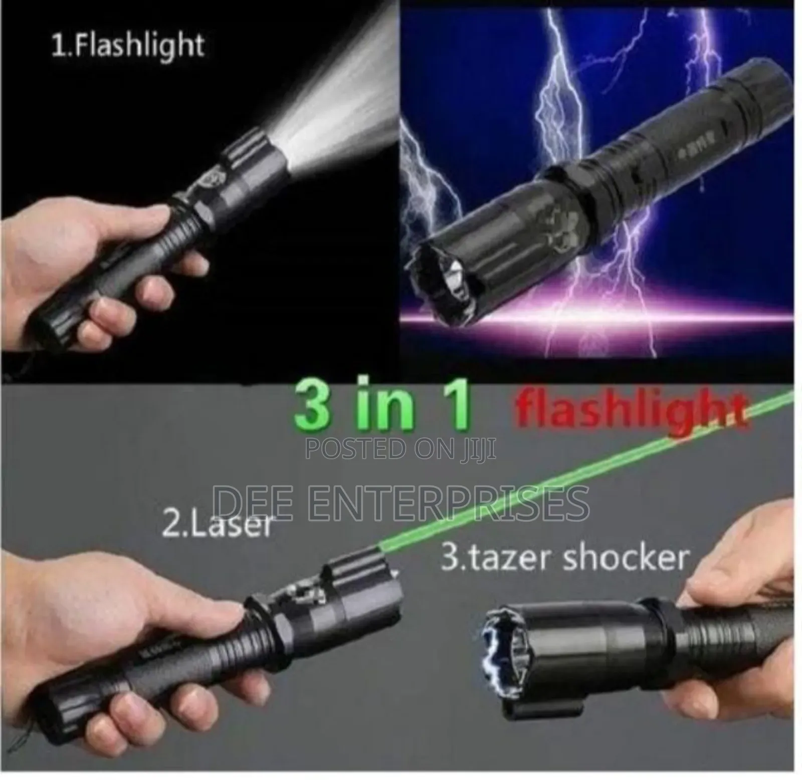 3 in 1 Flashlight Shock Torch