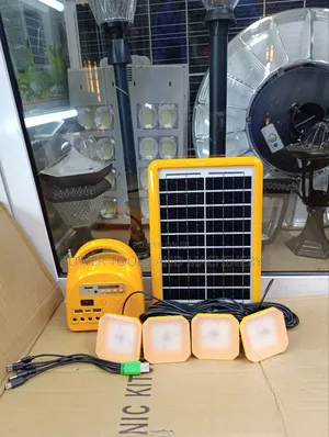 *New Solar Lighting System Kit With 4 Led Lights,Fm Radio