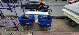 Blue Set Manicure Chairs And Tables