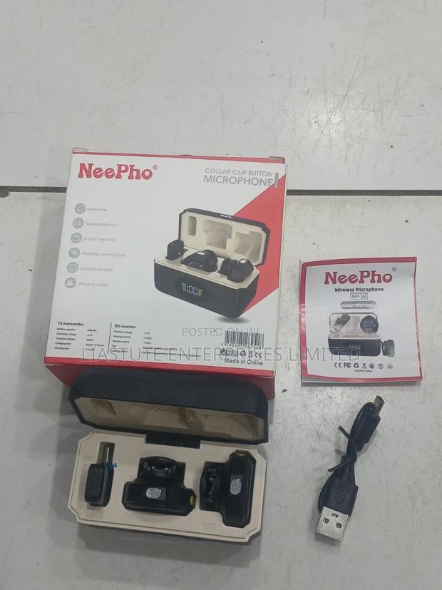Wireless Neepho Np-58 Microphone Kit – Smart Charging Case Dual Mics