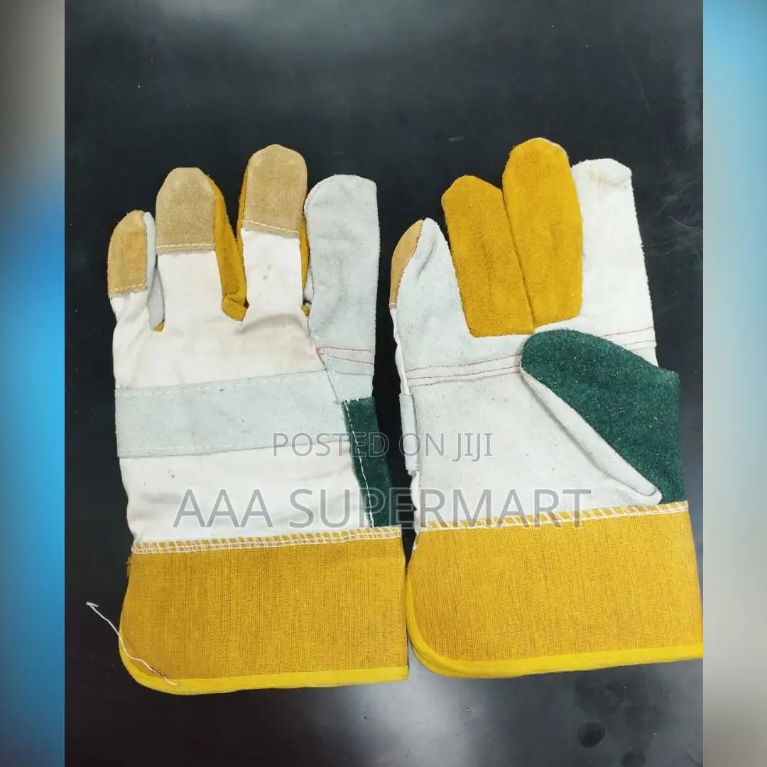 Yellow Leather Palm Gloves Ttst