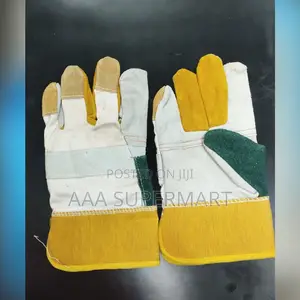 Yellow Leather Palm Gloves Ttst