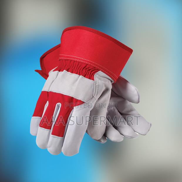 Red Leather Palm Gloves Ttst