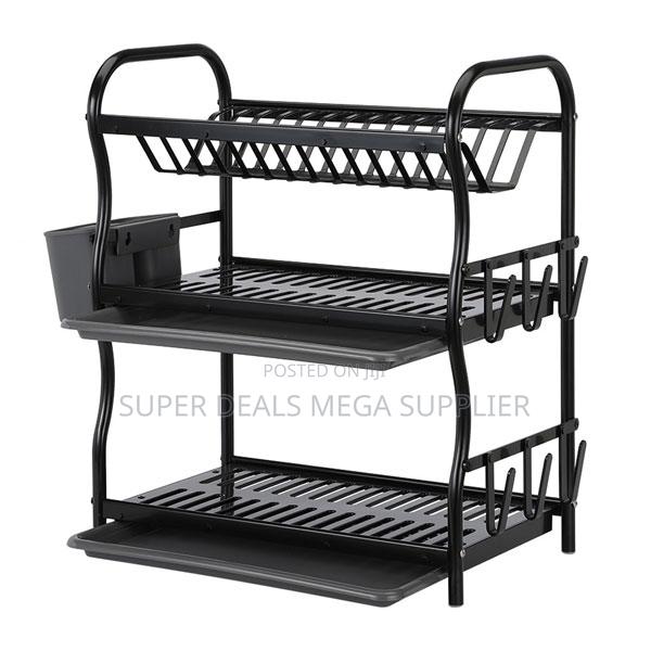 Tiered Stainless Steel Dish Drainer Modern Space Saving Rack