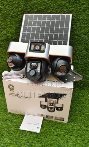 Solar Light 6mp 3 Lens Wireless Solar , 4g Sim Card CCTV
