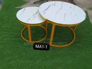 White Marble Effect Nesting Coffee Table (Mdf) - thumbnail 2