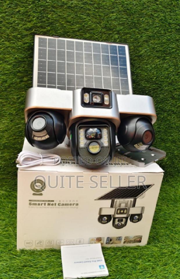 V380 Pro Outdoor 4g Sim Card CCTV Solar Street Light Camtripple Lens