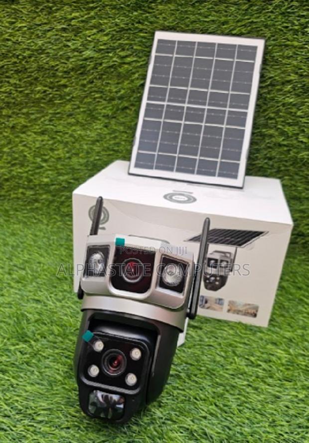 PTZ Solar Sim Card Solar Camera V380 Pro Dual Lens 4mp Dual Camera