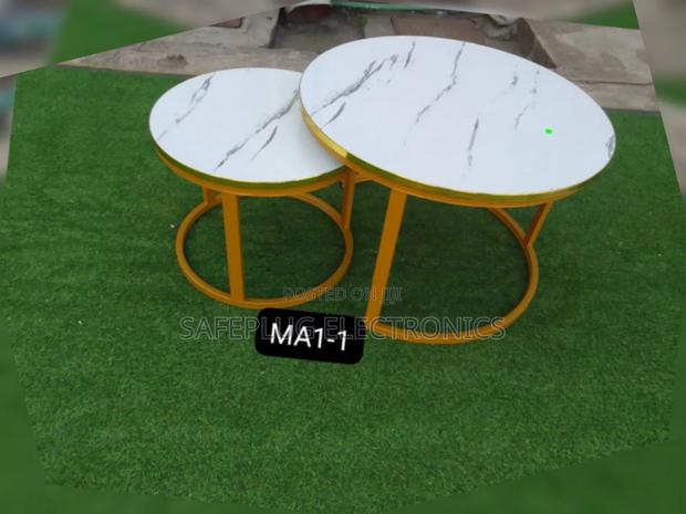 Modern Nesting Coffee Table With White Marble Finish - main view