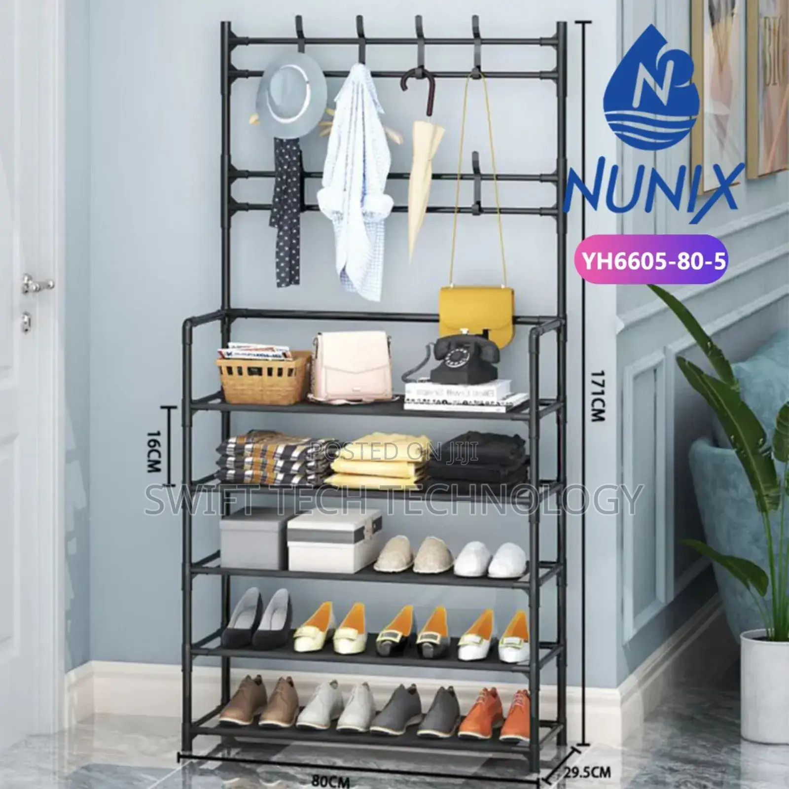 Shoe Rack With Hanger 5 Layer