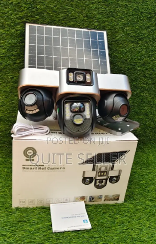 Triple Lens Hd Security Solar Camera With 4g Sim Card Slot Outdoor