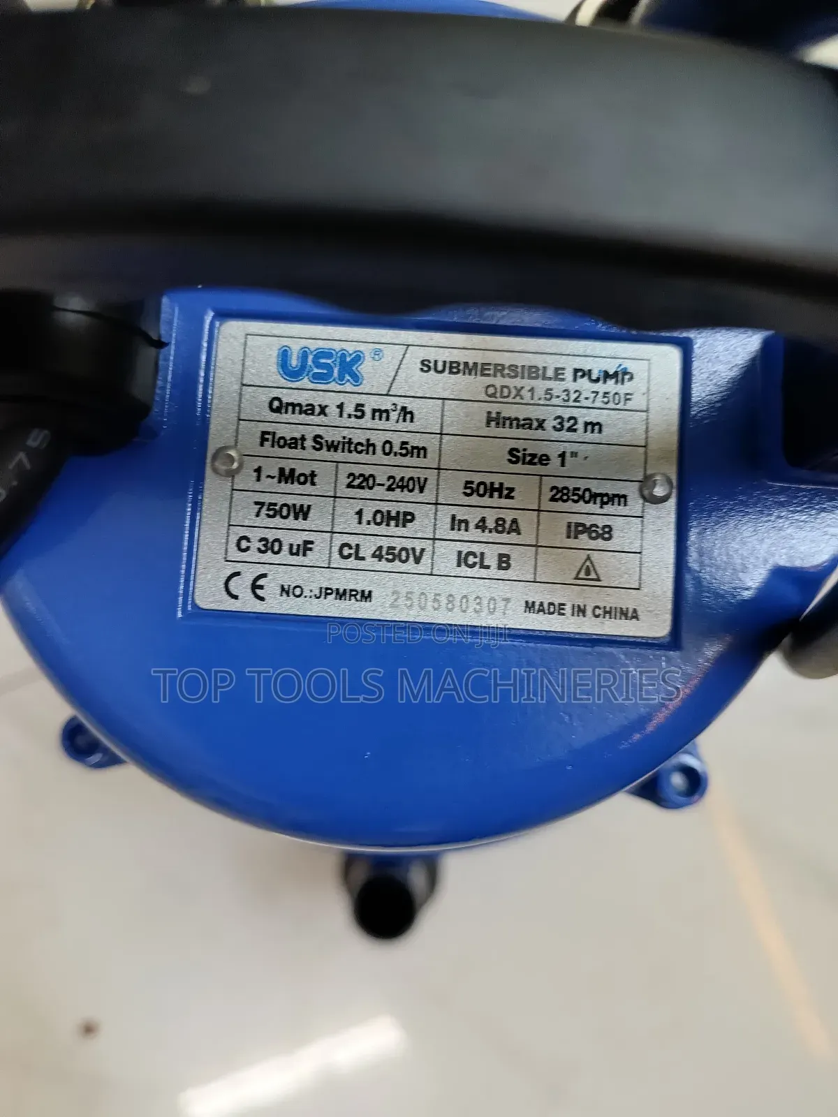 Usk 1hp Submersible Pump 32m Head