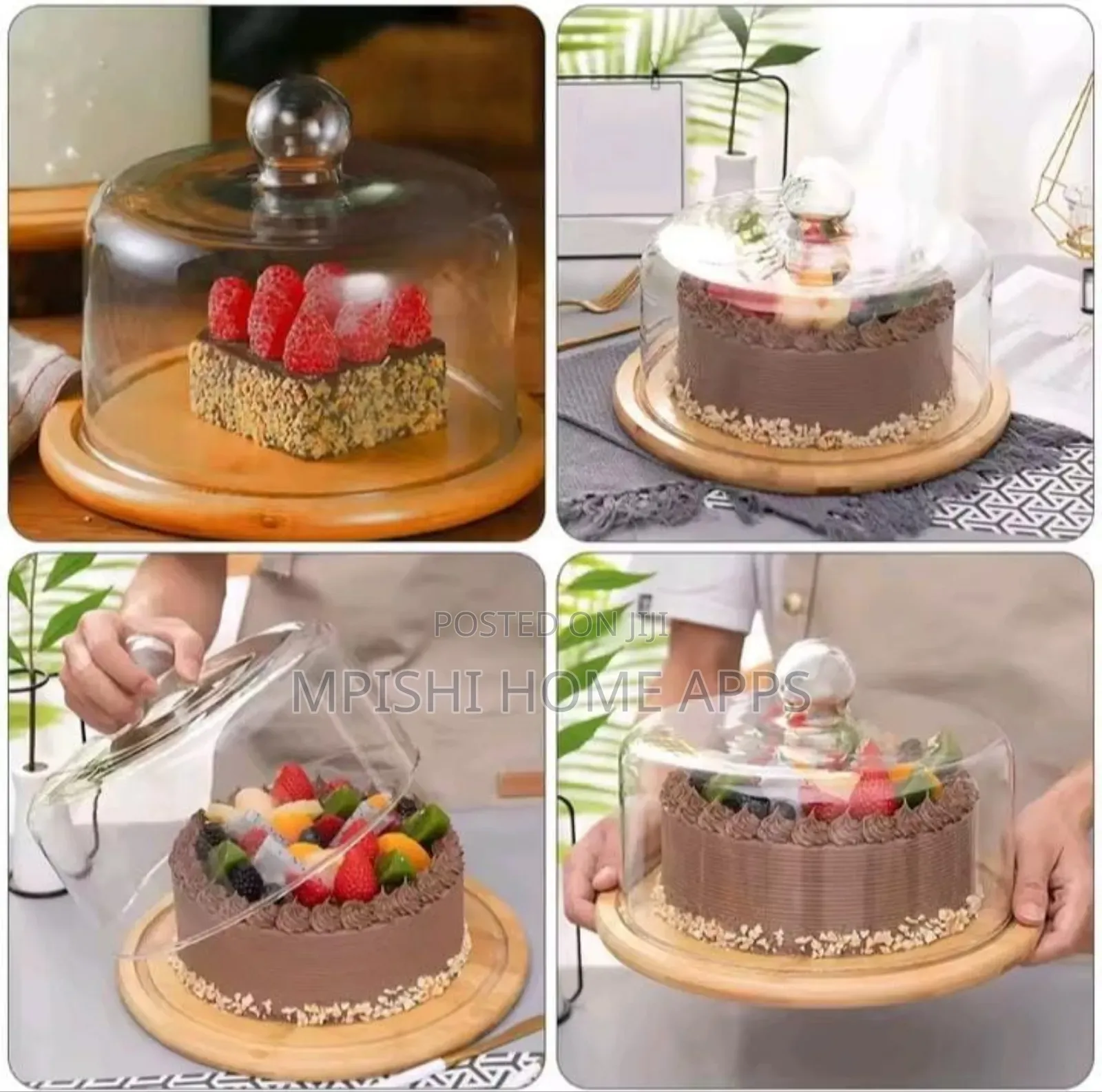 Doom Shape Glass Cake Cover 28cm