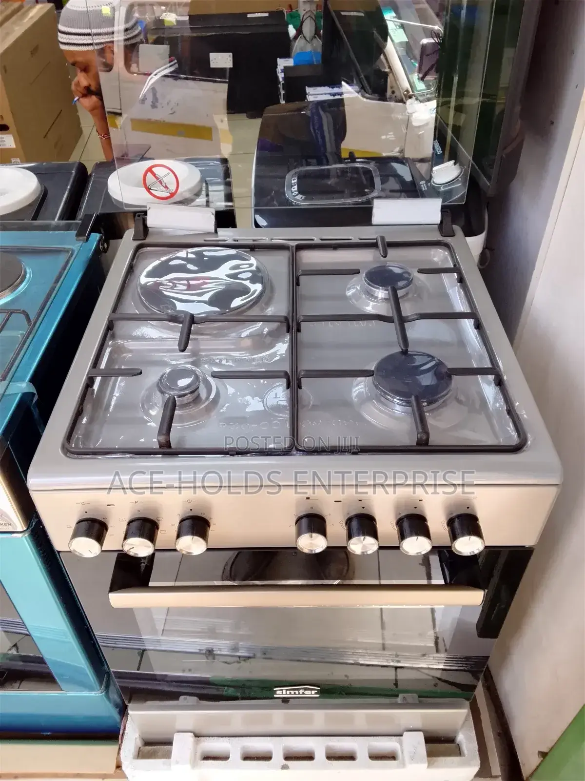 Von Simfer Cooker 60by60 3g+1e Electric Oven Free Standing Cooker