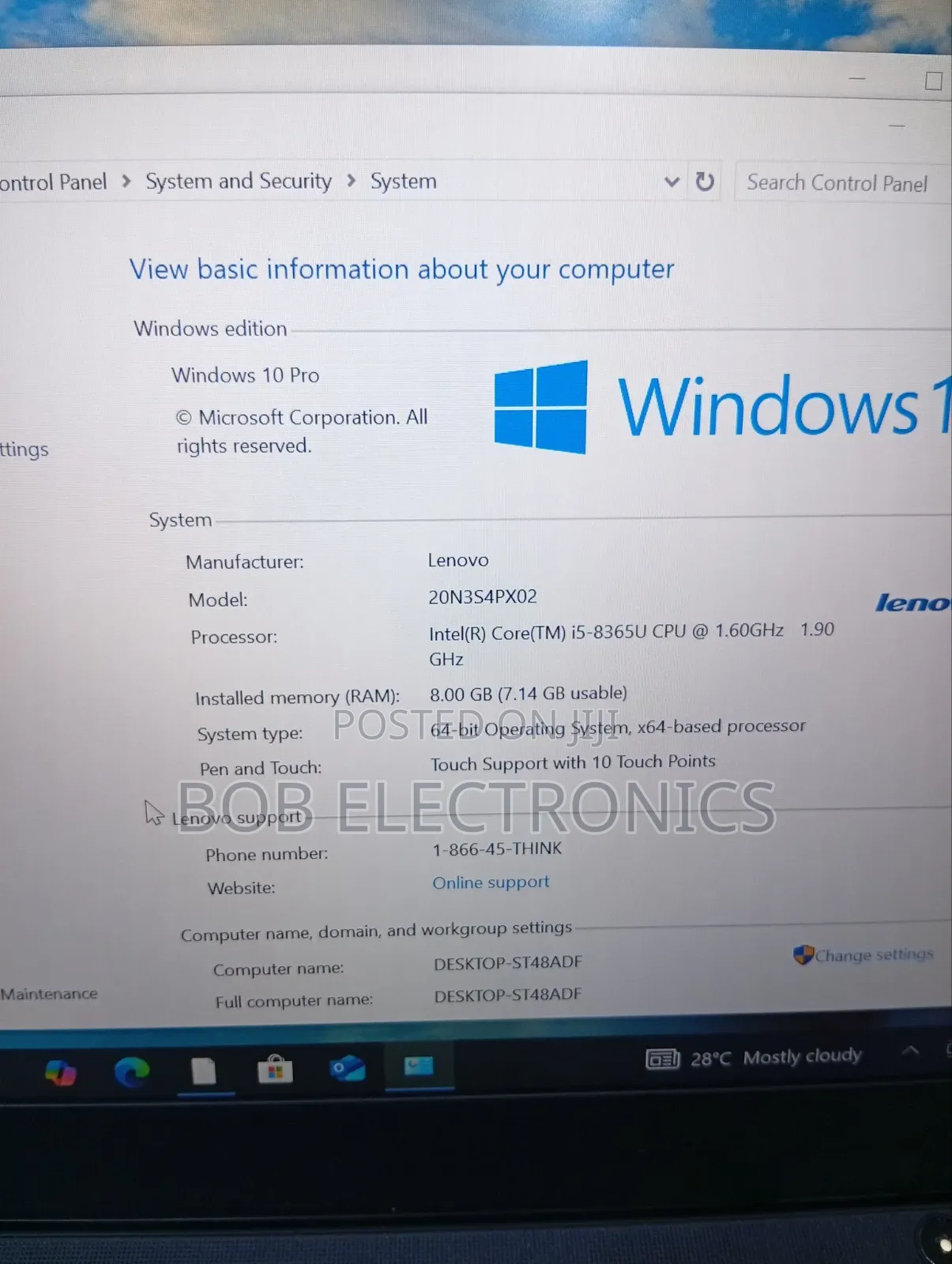 Laptop Lenovo Thinkpad T490s 8GB Intel Core i5 SSD 256GB