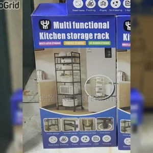 Multifunctional Kitchen Floor Stand in Black 