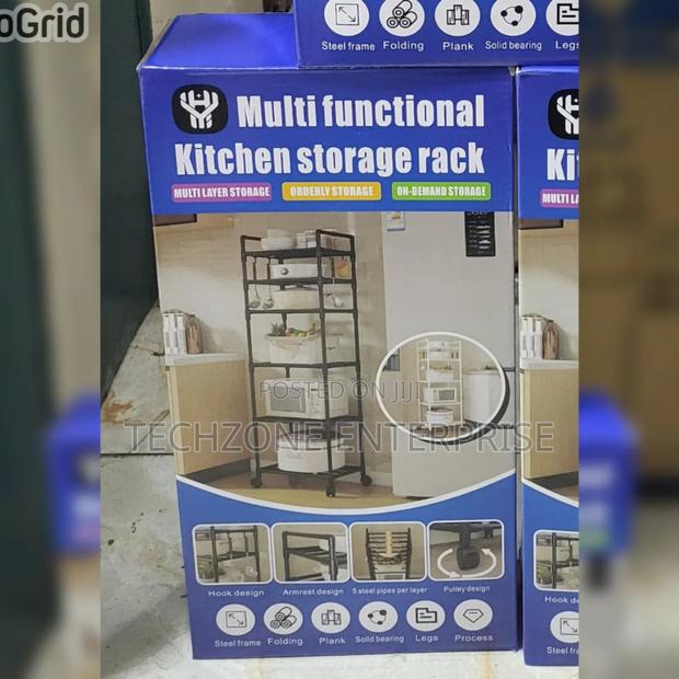 Multifunctional Kitchen Floor Stand in Black