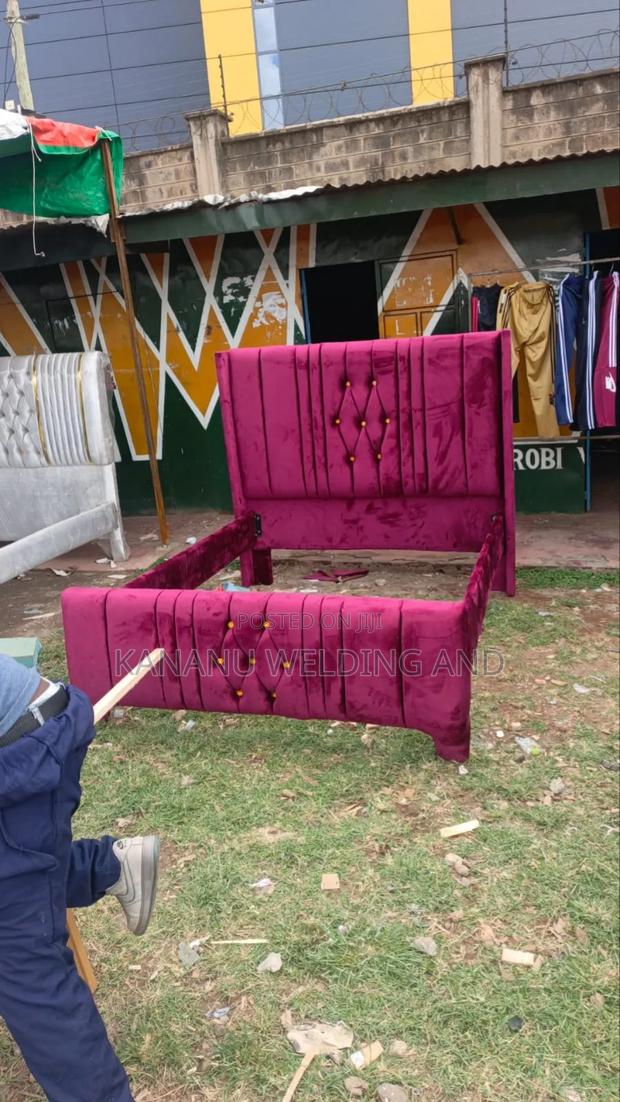 Modern Chester Bed Maroon - main view