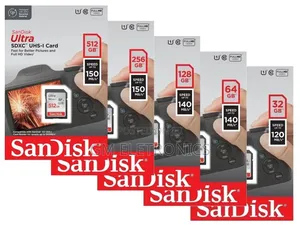 Sandisk 32gb, 64gb,128gb 256gb SDHC/SDXC Card- Class 10.