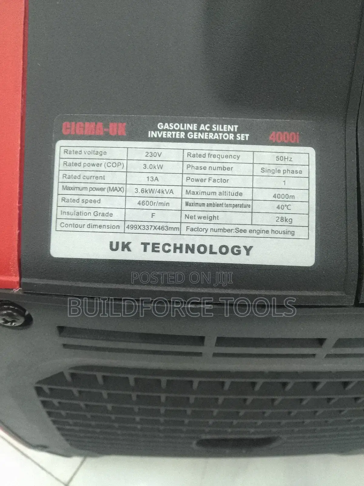 Cigma Uk 400i 4.0kva Super Silent Inverter Generator