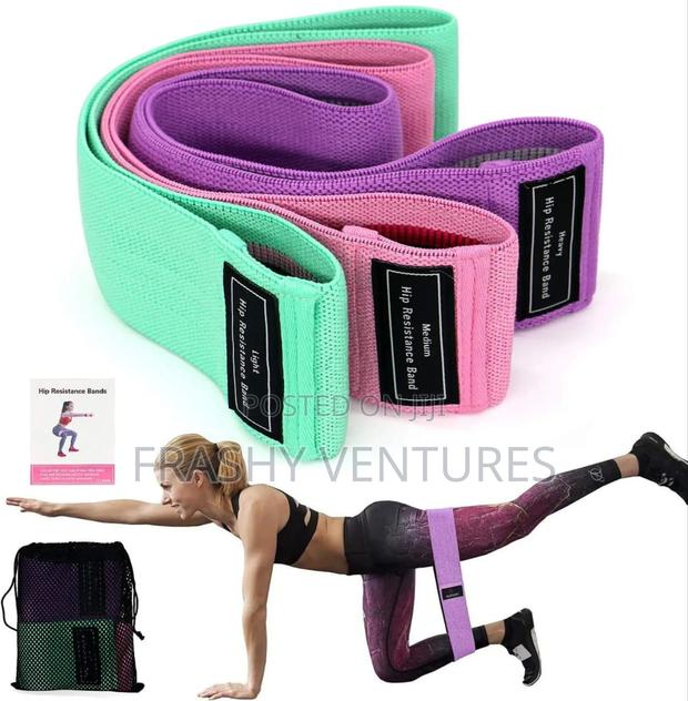 3 Pc's Hip Band Resistance Bands ( 3 Weights - thumbnail 2