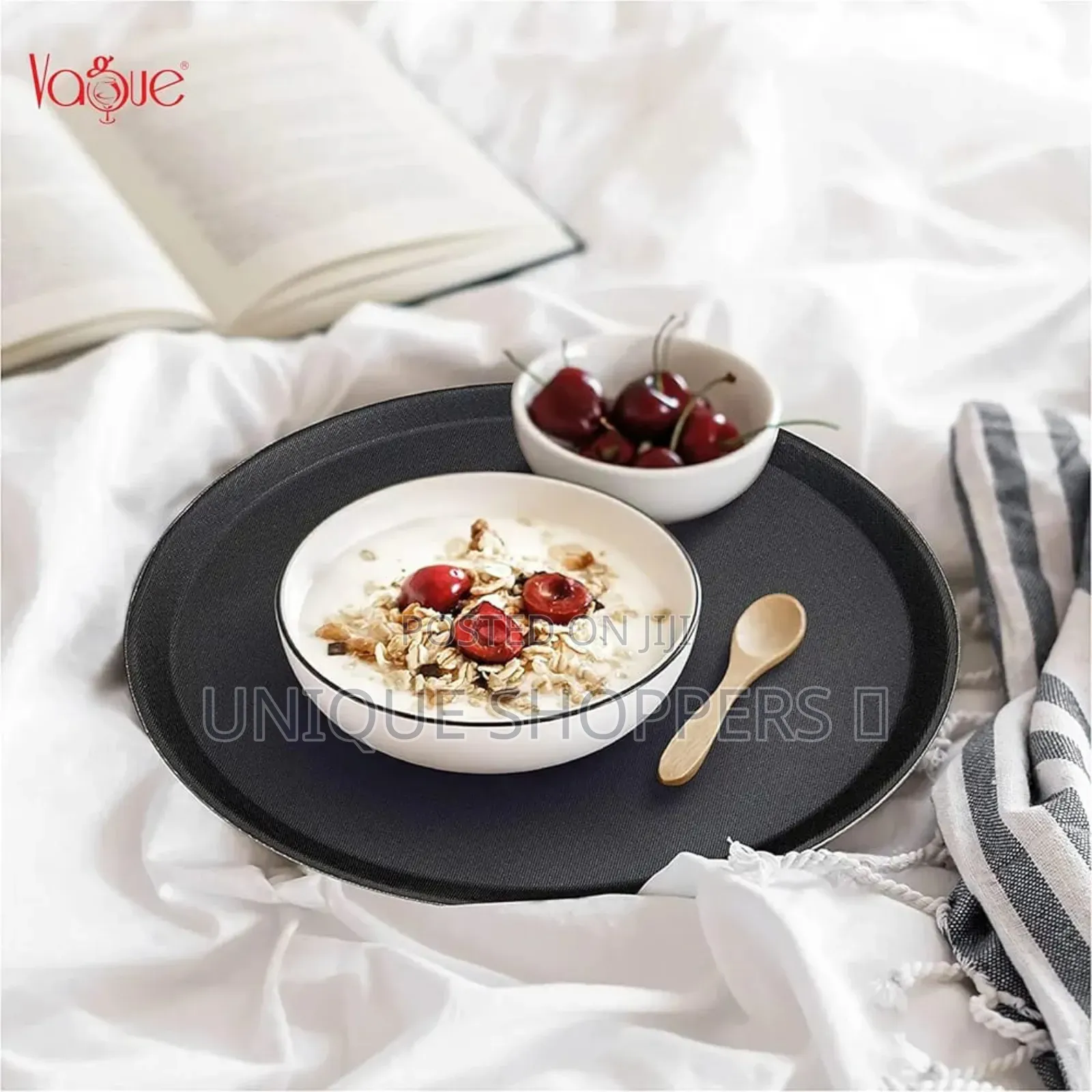 Round Non-Slip Rubber Serving Tray
