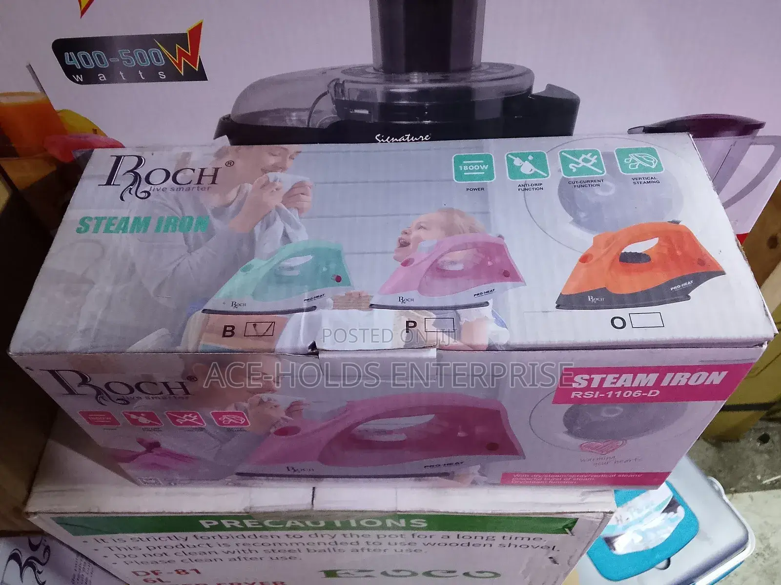 Roch Steam Iron Box All Colors Available at the Shop