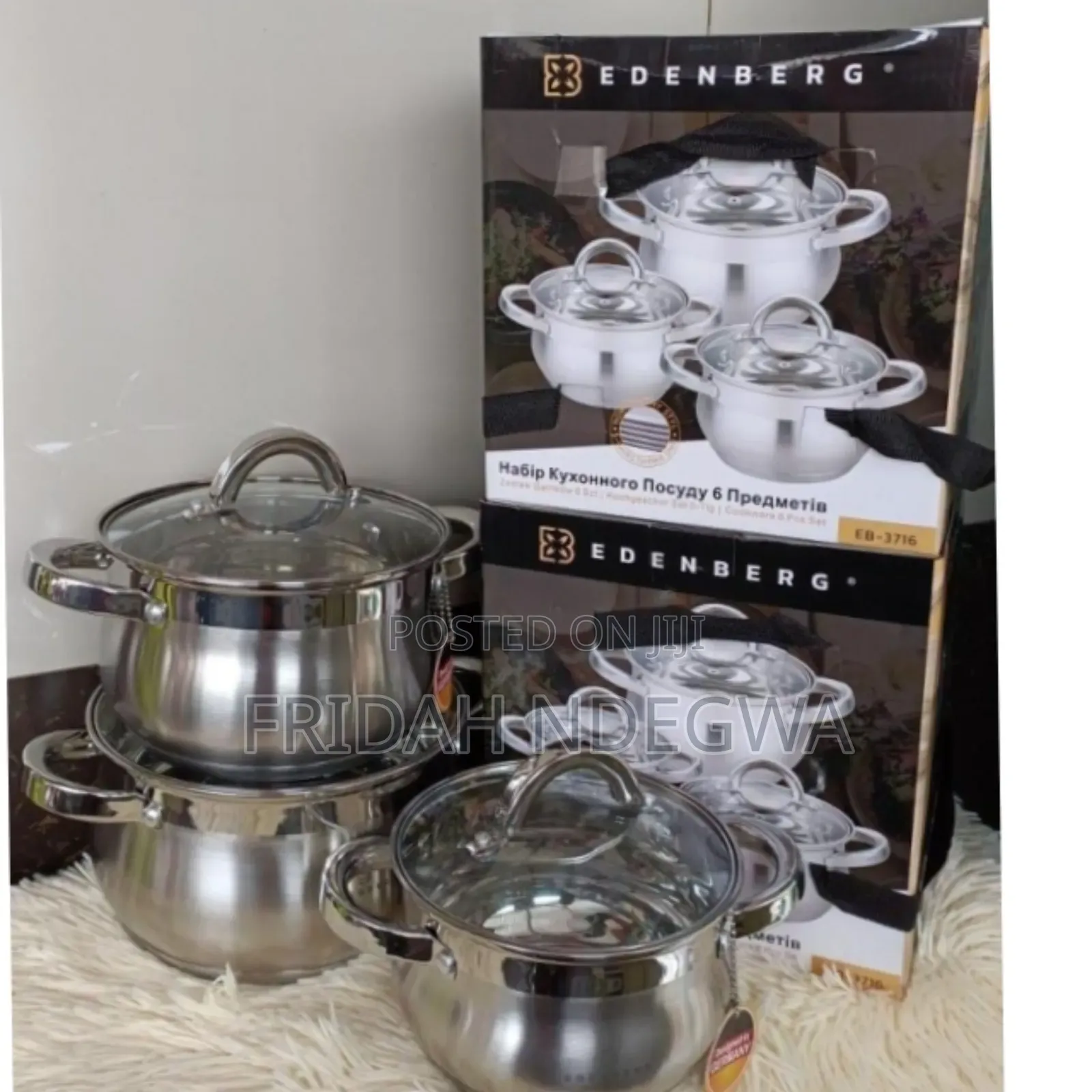 6 Pieces Edenburg Eb-3716 Stainless Steel Cookware Set