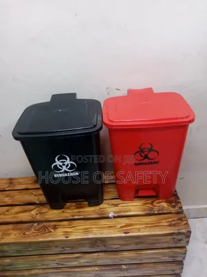 Black and Red Waste Bins