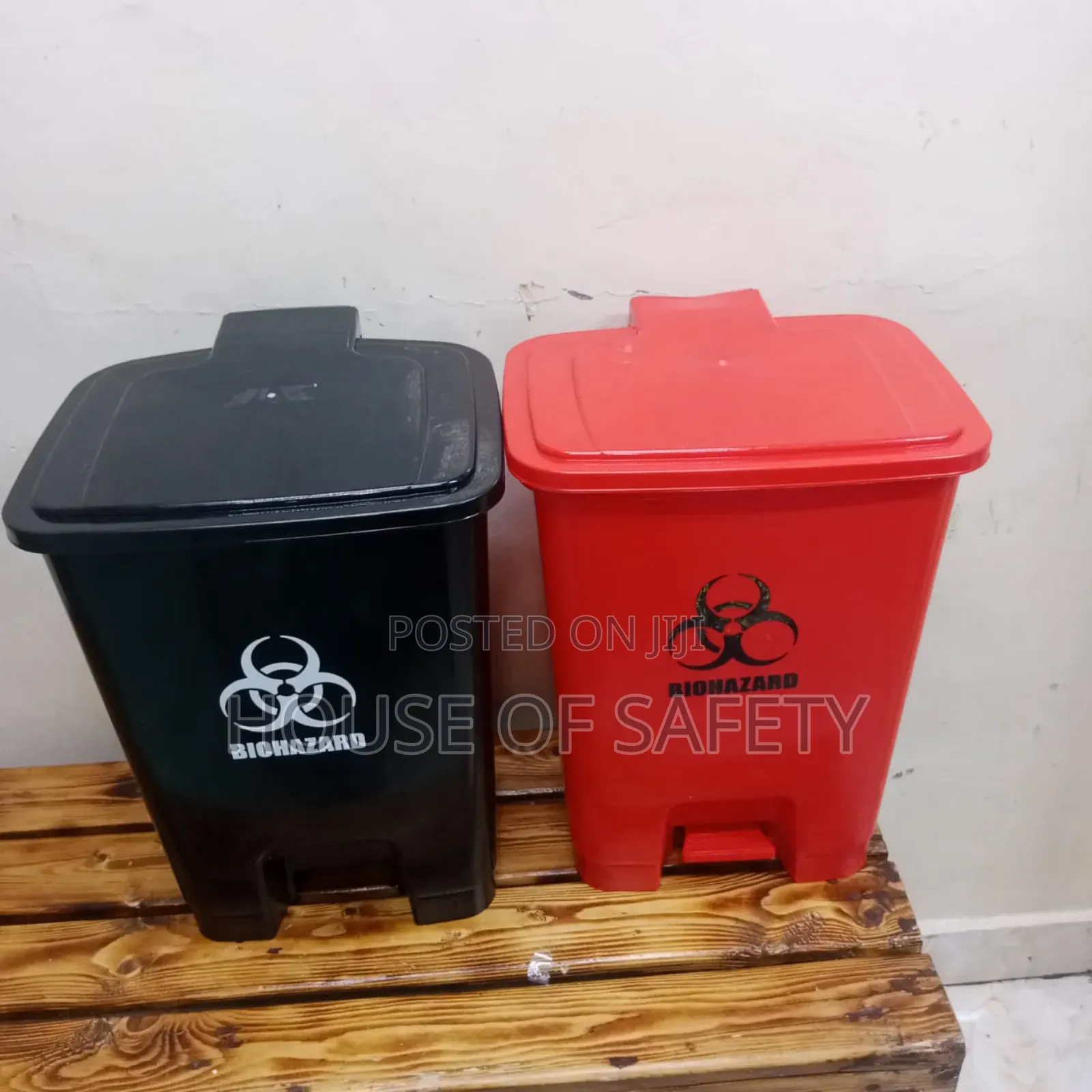 Black and Red Waste Bins