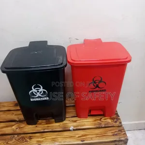 Black and Red Waste Bins