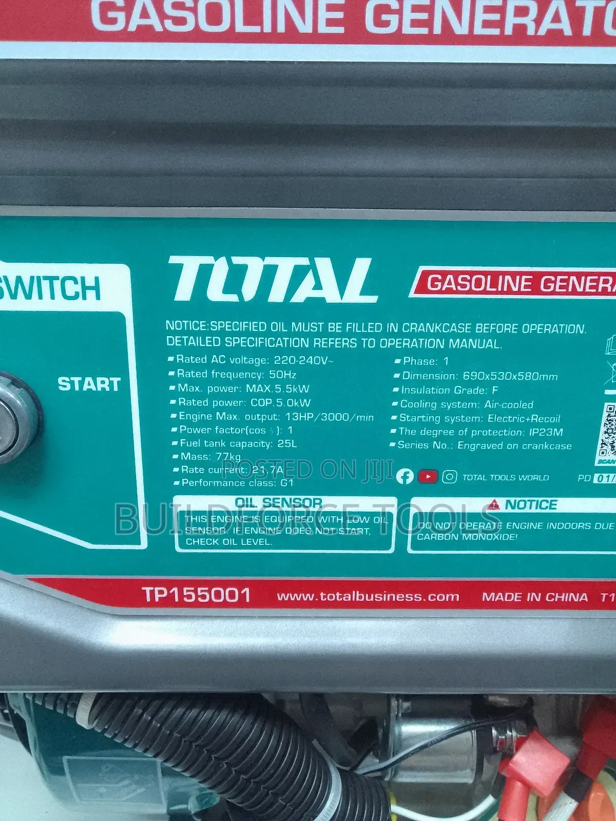 5.5kw Total Keystart Gasoline Generator
