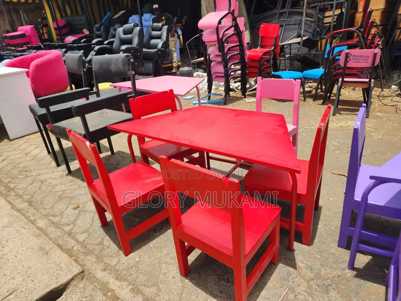 Kindergarten Chairs And Table Set