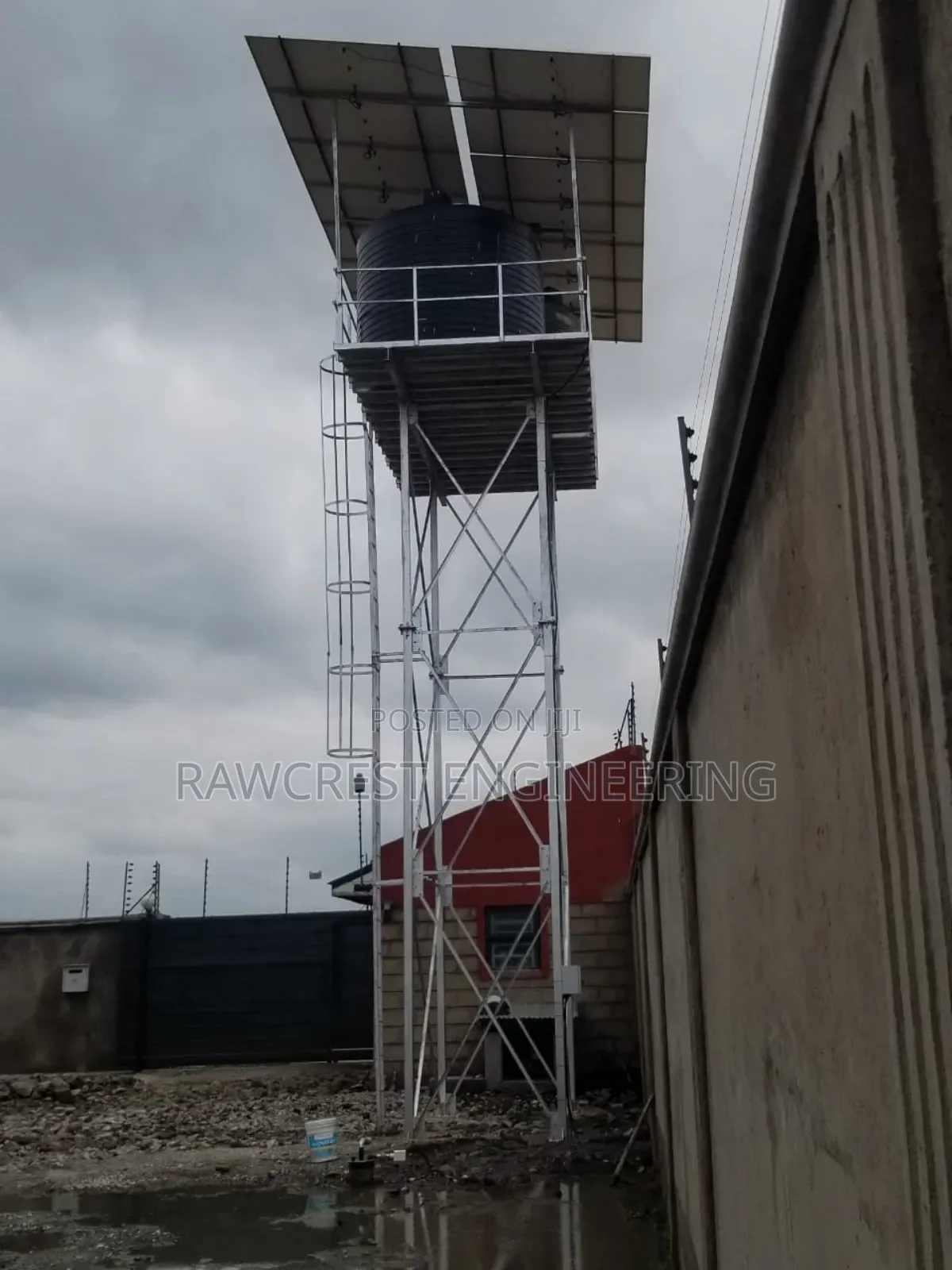 Water Tank Tower And Solar Structure