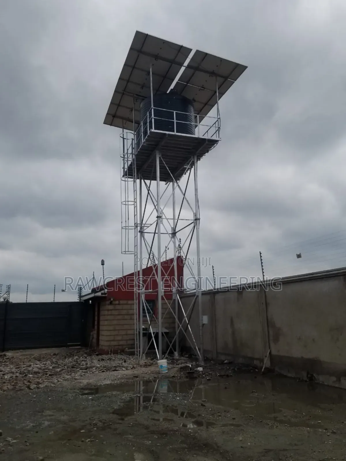 Water Tank Tower And Solar Structure