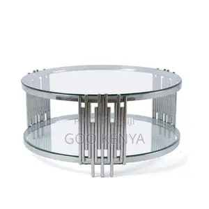 Home Table; Gold Frame Glass Center Table for Living Room