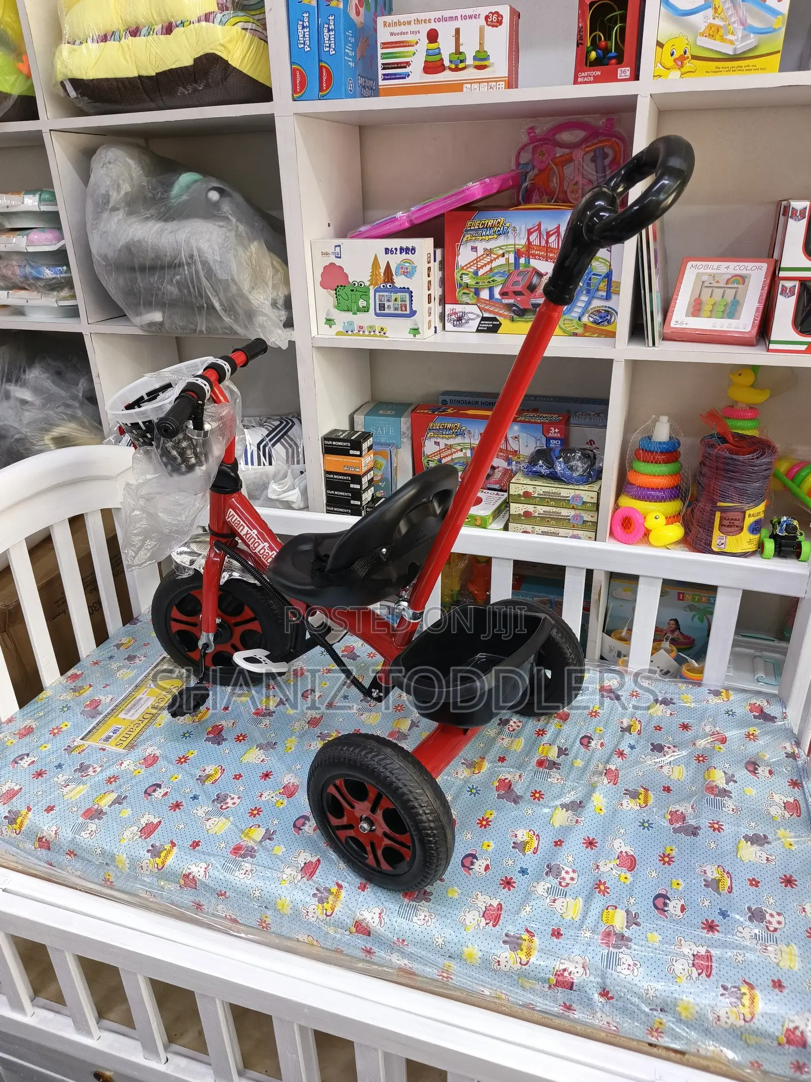 Baby Tricycle With Push Handle 3-Wheel Toddler Trike