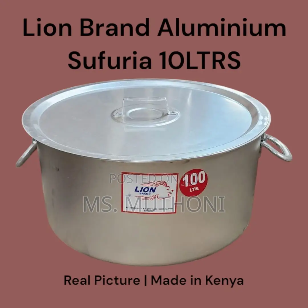 100 LTRS Aluminum Sufuria With Lid