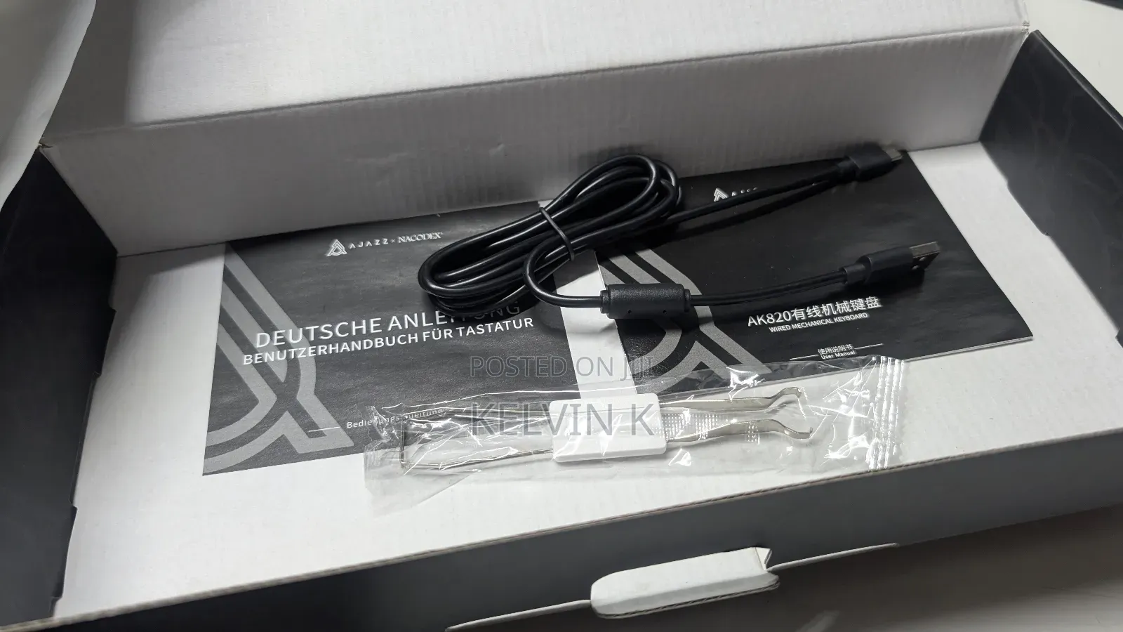 Ajazz Ak820 White Hotswap Wired Type C Mechanical Gaming Keyboard