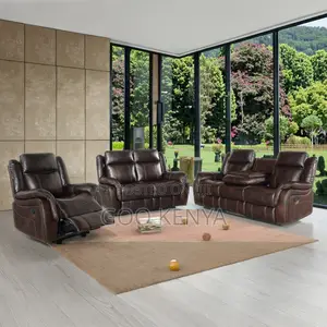 Home Sofa; 5-Seater Lazy Reclining Leather Sofa Set for Family Room