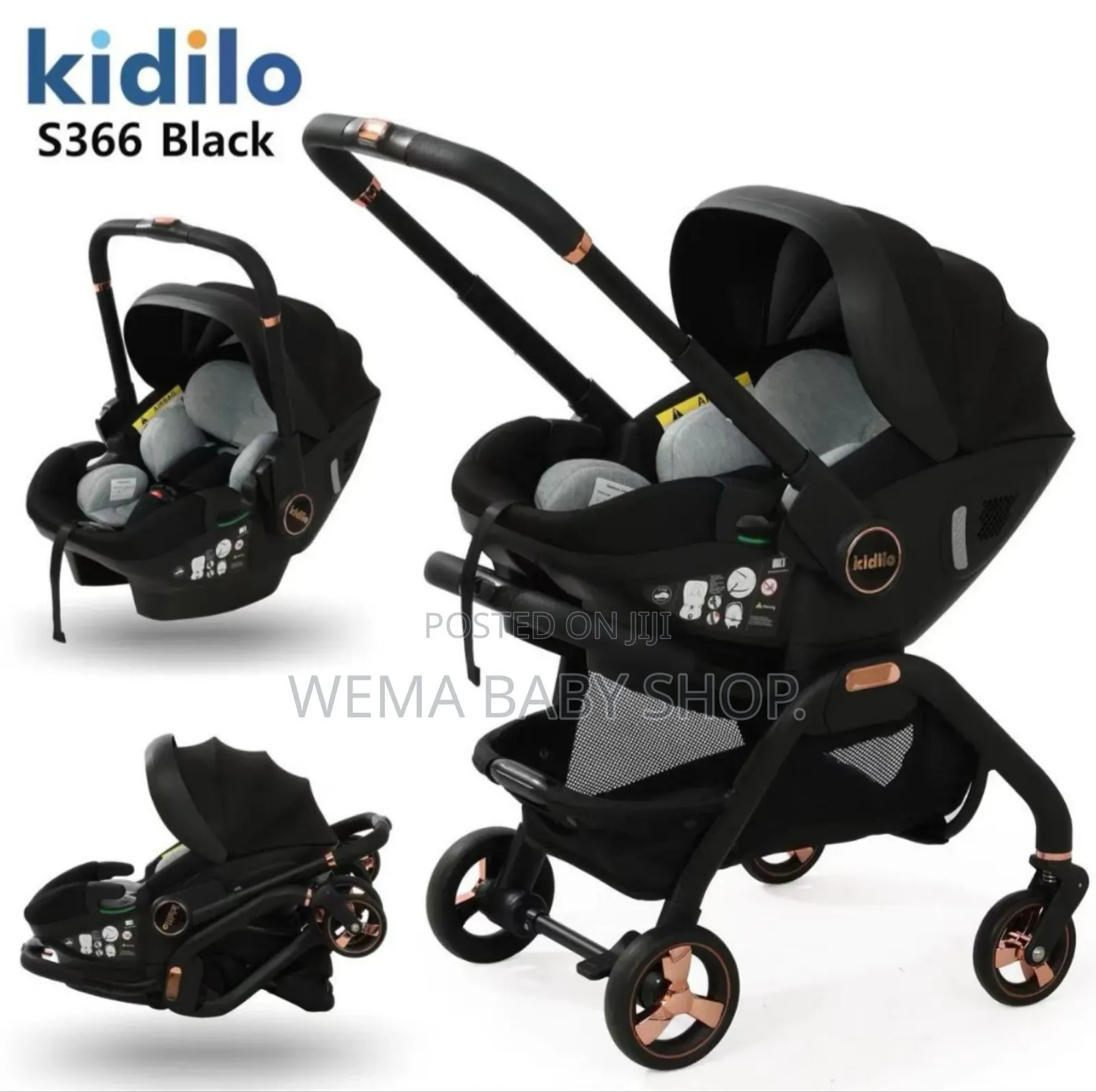 Kidilo 3-in-1 Baby Stroller.