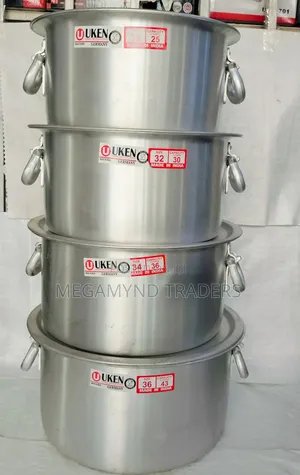 Aluminium Sufuria Heavy Gauge Capacity 25L, 30L, 36L, 43L