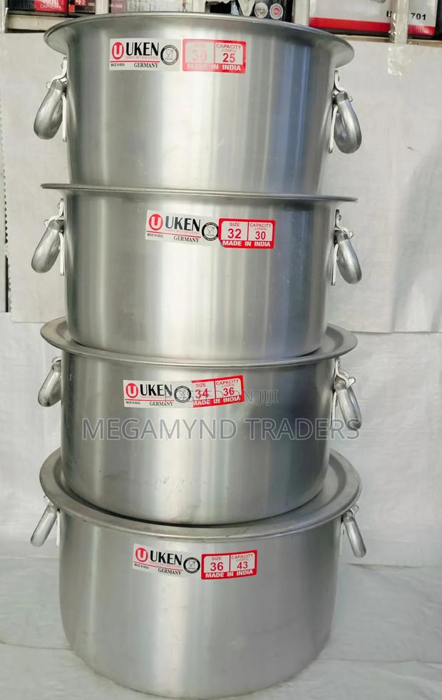 Aluminium Sufuria Heavy Gauge Capacity 25L, 30L, 36L, 43L