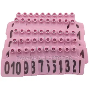Customized Numbered Animal Ear Tag (Pink Color) Livestock,Goat, Pigs
