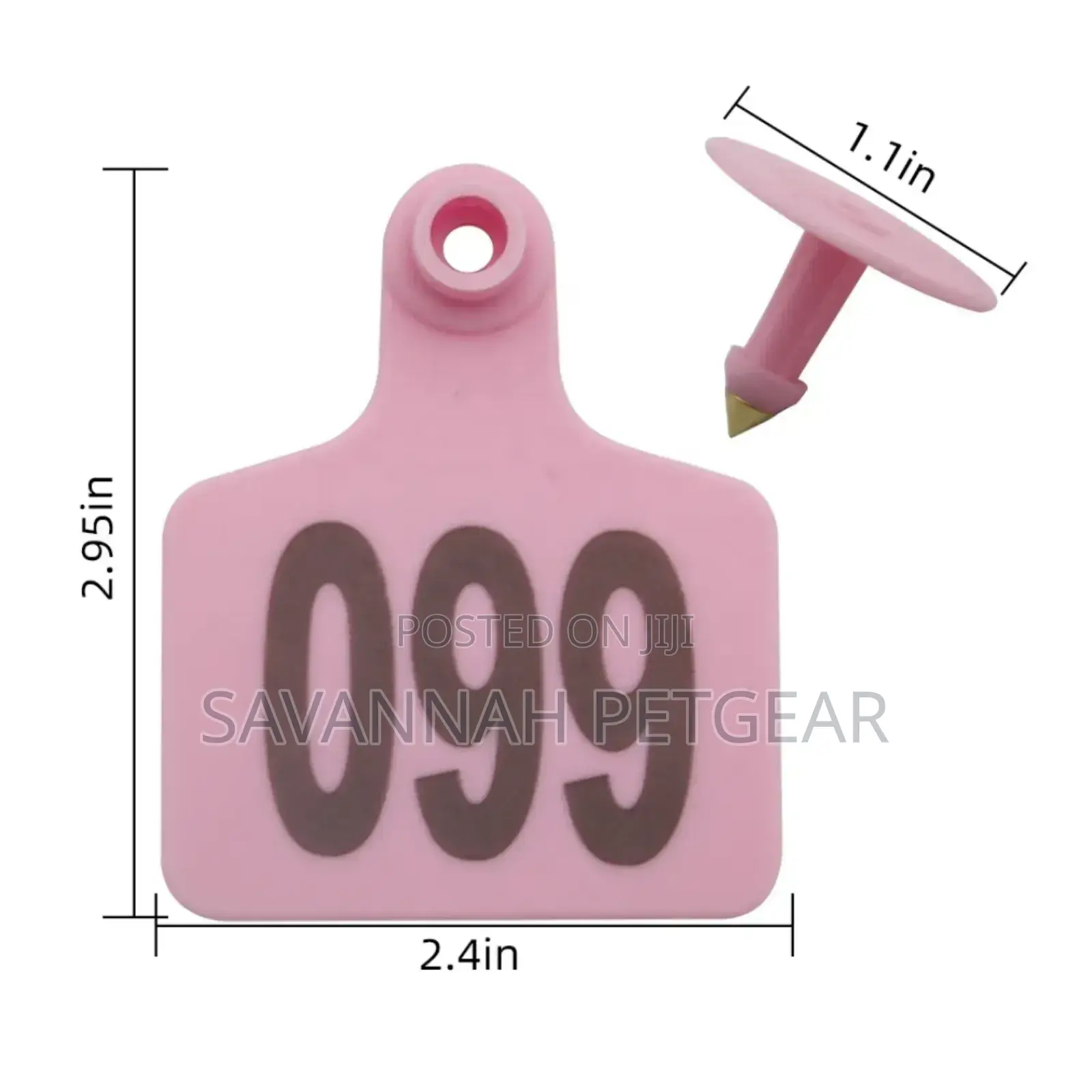 Customized Numbered Animal Ear Tag (Pink Color) Livestock,Goat, Pigs