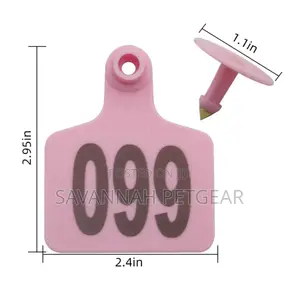Customized Numbered Animal Ear Tag (Pink Color) Livestock,Goat, Pigs