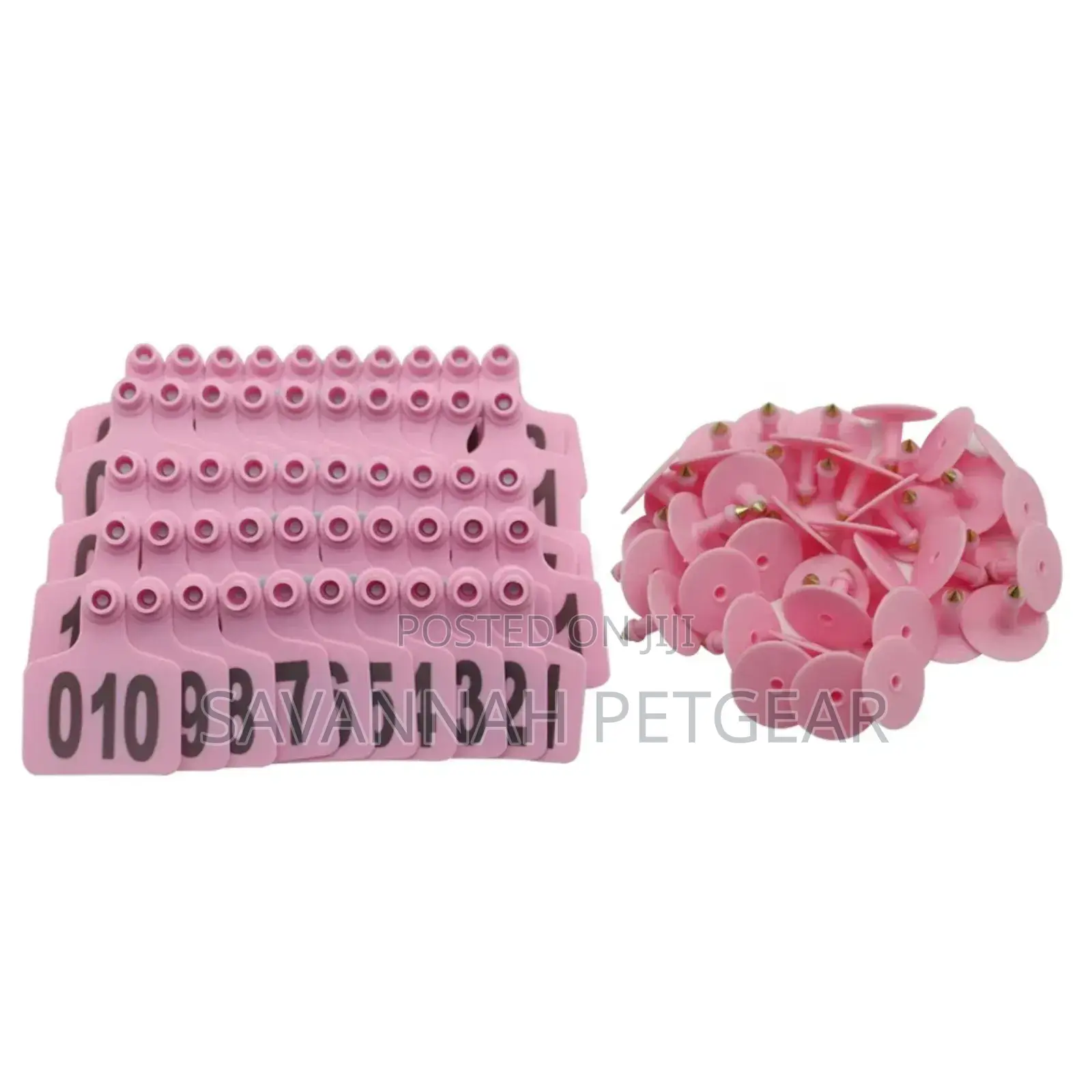 Customized Numbered Animal Ear Tag (Pink Color) Livestock,Goat, Pigs